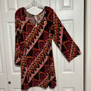 Uncle Frank Multi-Color Geometric Print Tunic